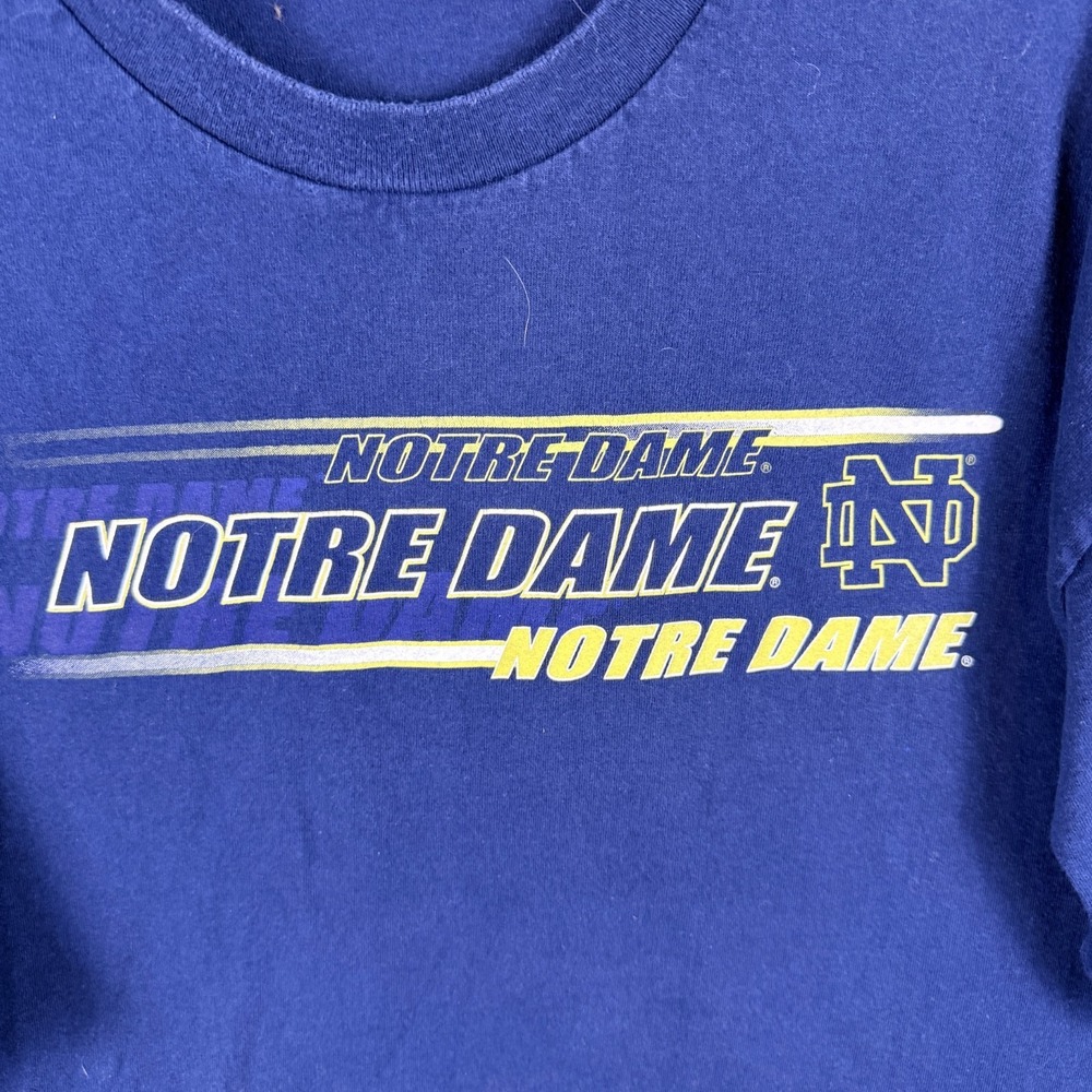 Vintage 90s University of Notre Dame Logo Tee T-Shirt Foot Locker Navy XL - Picture 2 of 8